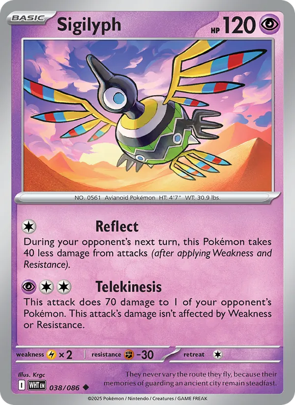 Sigilyph — White Flare #038 (Pokémon TCG card)