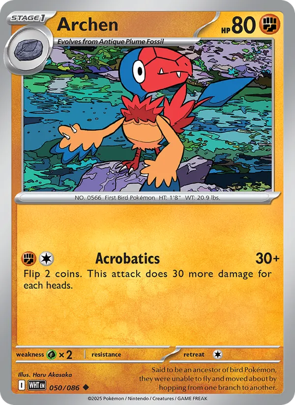 Archen — White Flare #050 (Pokémon TCG card)