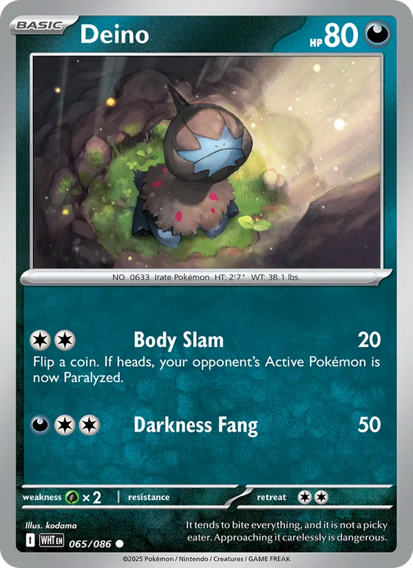 Deino — White Flare #065 (Pokémon TCG card)