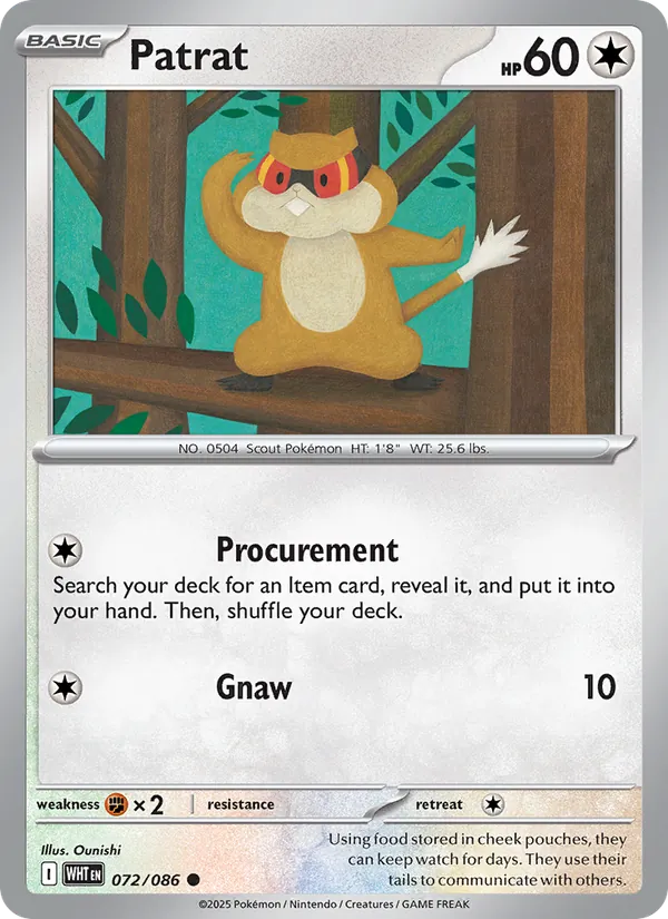 Patrat — White Flare #072 (Pokémon TCG card)