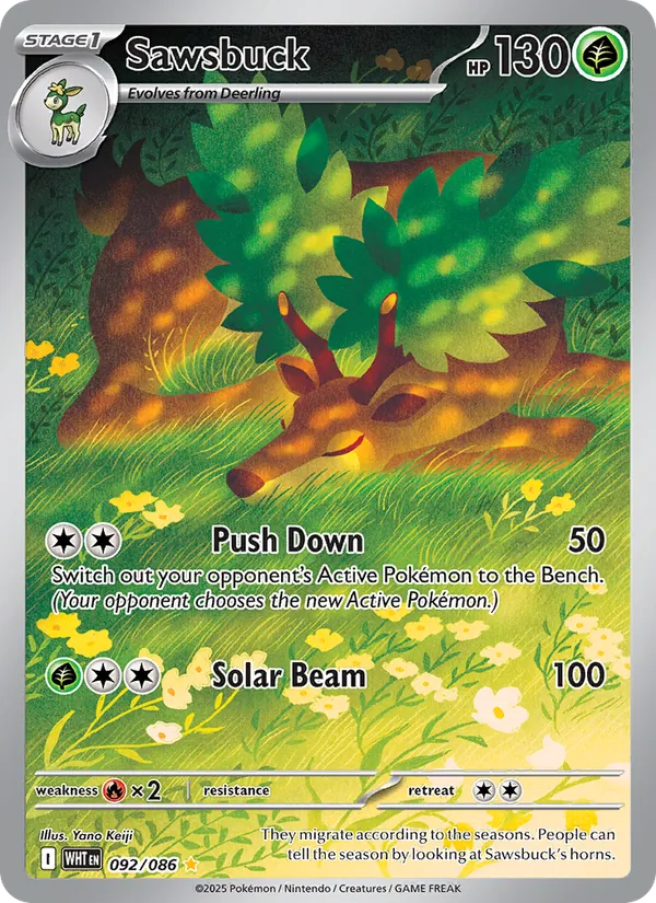 Sawsbuck — White Flare #092 (Pokémon TCG card)