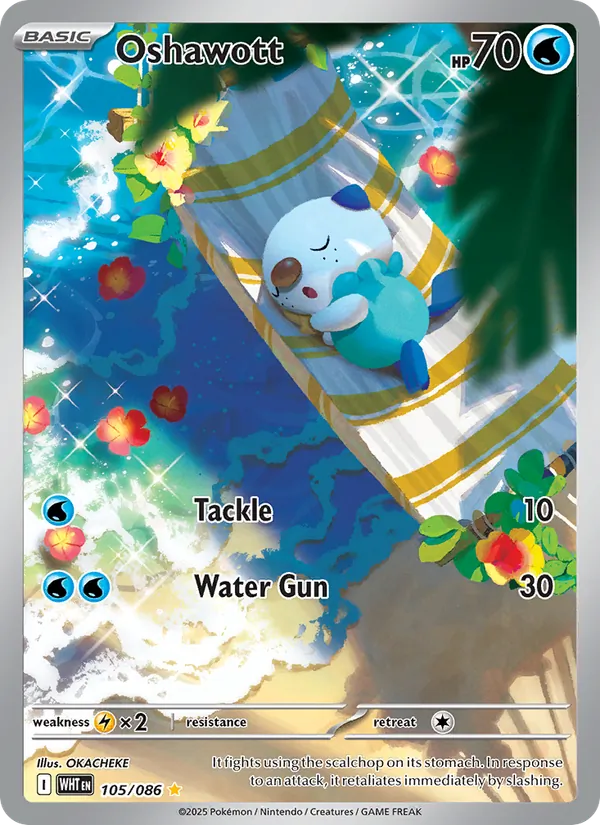 Oshawott — White Flare #105 (Pokémon TCG card)