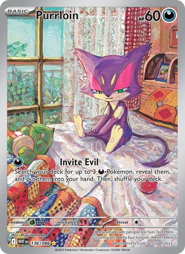 Purrloin — White Flare #136 (Pokémon TCG card)