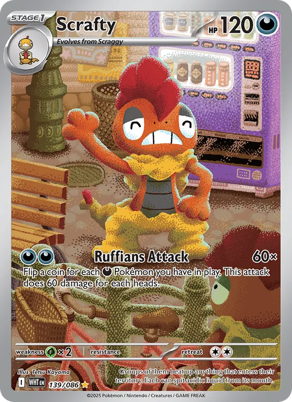 Scrafty — White Flare #139 (Pokémon TCG card)