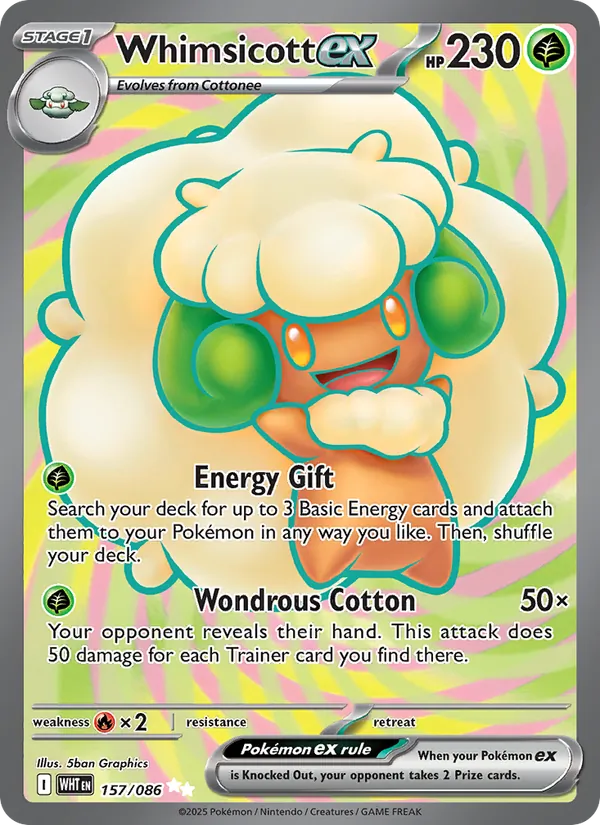 Whimsicott ex — White Flare #157 (Pokémon TCG card)