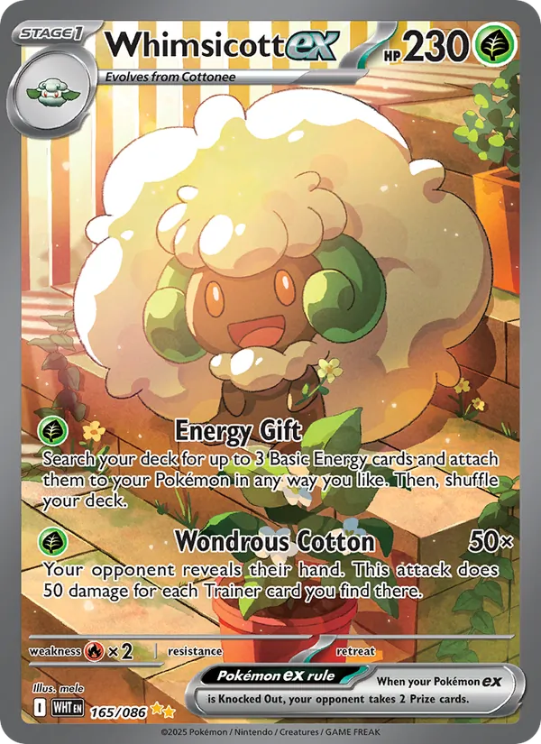 Whimsicott ex — White Flare #165 (Pokémon TCG card)