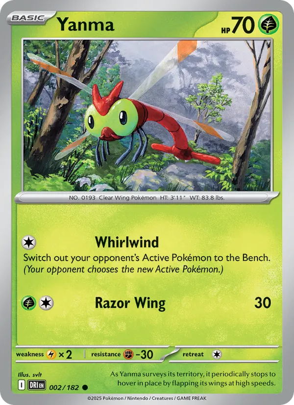 Yanma — Destined Rivals #002 (Pokémon TCG card)