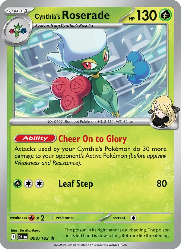 Cynthia's Roserade — Destined Rivals #008 (Pokémon TCG card)