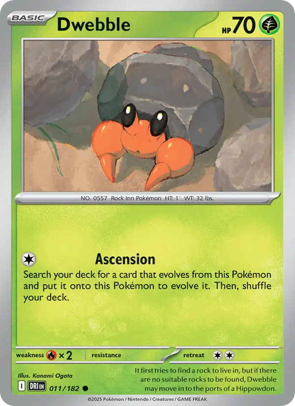 Dwebble — Destined Rivals #011 (Pokémon TCG card)