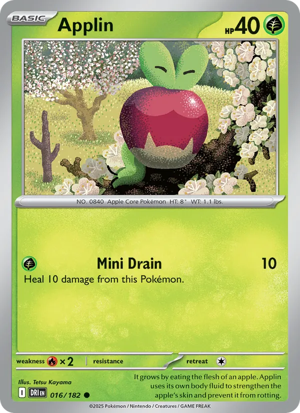 Applin — Destined Rivals #016 (Pokémon TCG card)