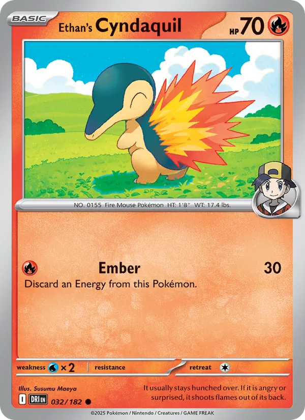 Ethan's Cyndaquil — Destined Rivals #032 (Pokémon TCG card)