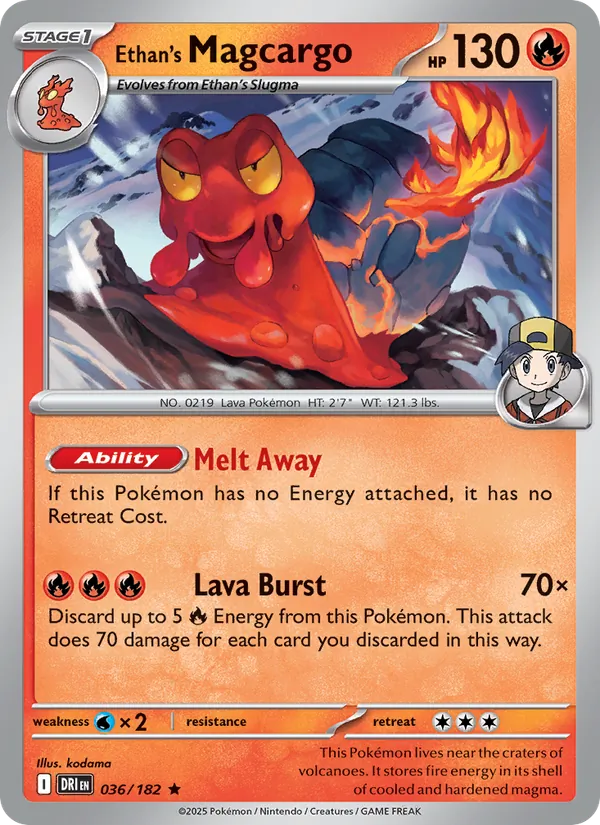 Ethan's Magcargo — Destined Rivals #036 (Pokémon TCG card)