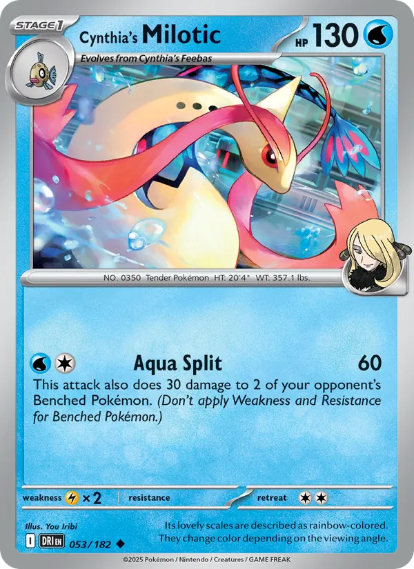 Cynthia's Milotic — Destined Rivals #053 (Pokémon TCG card)