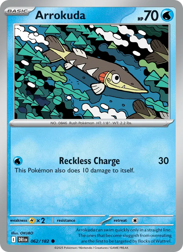 Arrokuda — Destined Rivals #062 (Pokémon TCG card)