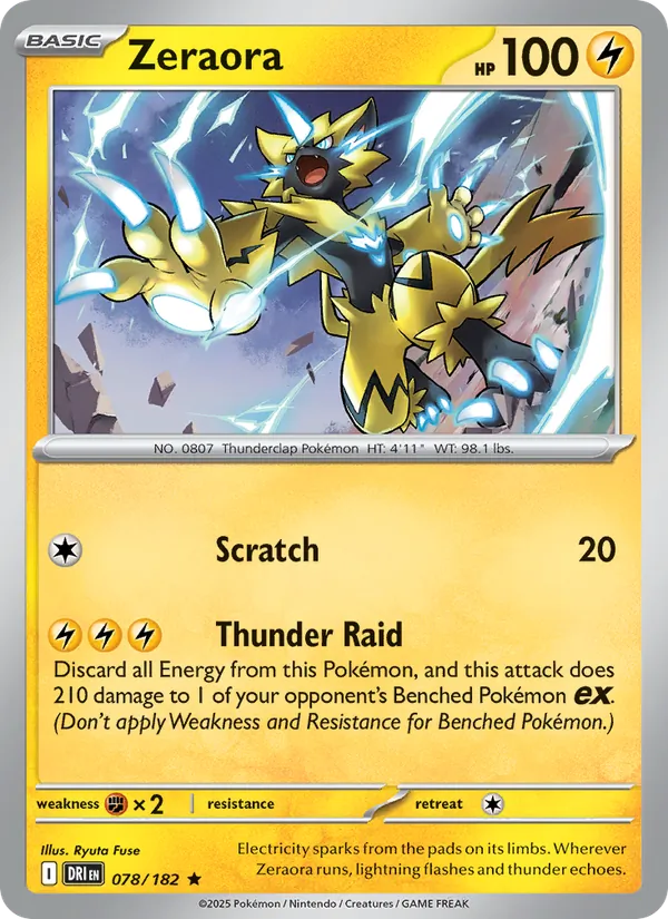 Zeraora — Destined Rivals #078 (Pokémon TCG card)