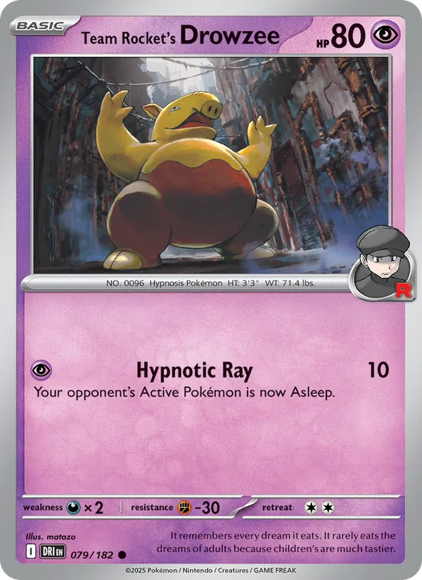 Team Rocket's Drowzee — Destined Rivals #079 (Pokémon TCG card)