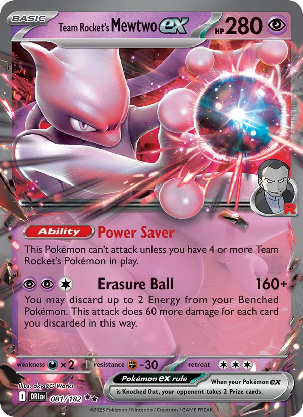 Team Rocket's Mewtwo ex — Destined Rivals #081 (Pokémon TCG card)