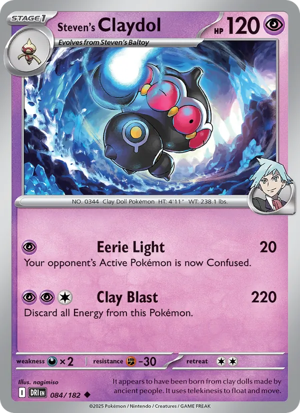 Steven's Claydol — Destined Rivals #084 (Pokémon TCG card)
