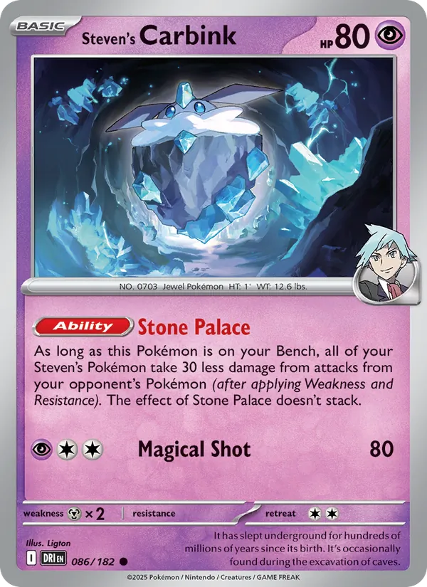 Steven's Carbink — Destined Rivals #086 (Pokémon TCG card)
