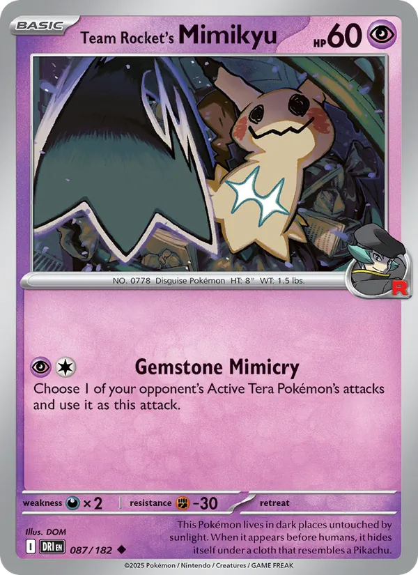 Team Rocket's Mimikyu — Destined Rivals #087 (Pokémon TCG card)