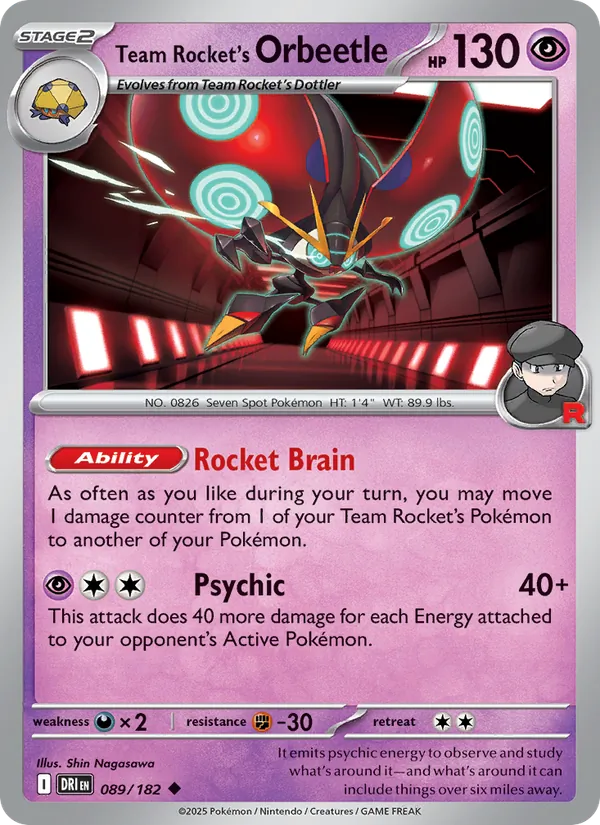 Team Rocket's Orbeetle — Destined Rivals #089 (Pokémon TCG card)