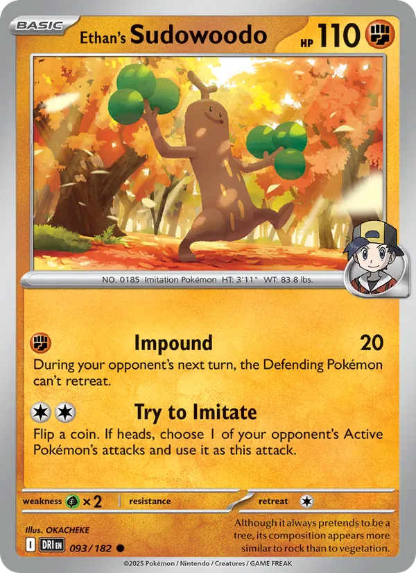 Ethan's Sudowoodo — Destined Rivals #093 (Pokémon TCG card)