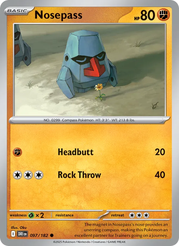 Nosepass — Destined Rivals #097 (Pokémon TCG card)