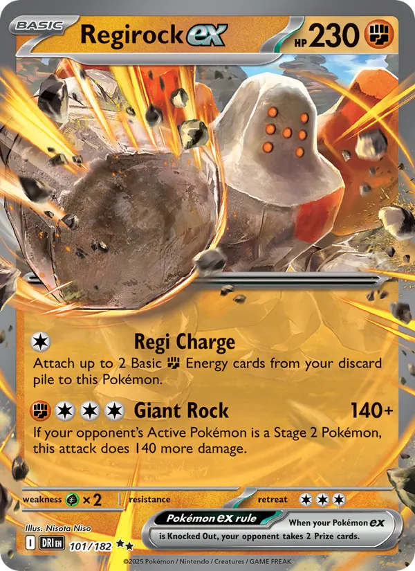 Regirock ex — Destined Rivals #101 (Pokémon TCG card)