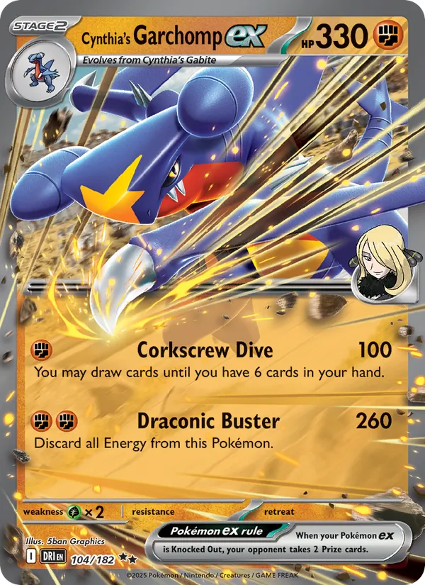 Cynthia's Garchomp ex — Destined Rivals #104 (Pokémon TCG card)