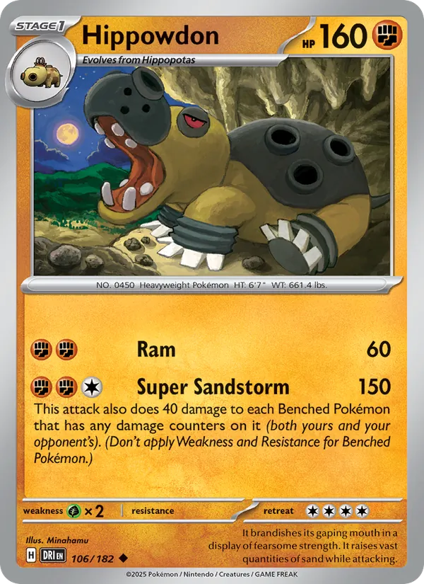 Hippowdon — Destined Rivals #106 (Pokémon TCG card)