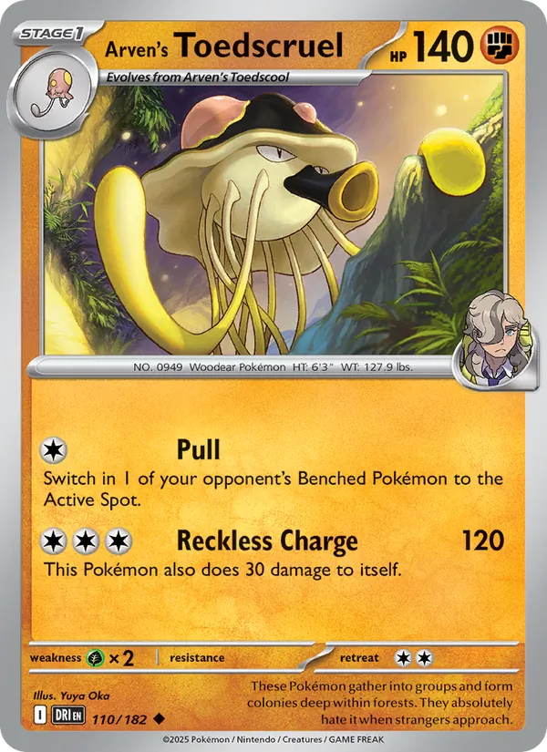 Arven's Toedscruel — Destined Rivals #110 (Pokémon TCG card)