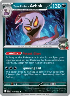 Team Rocket's Arbok (Destined Rivals #113)