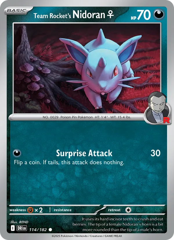 Team Rocket's Nidoran♀ — Destined Rivals #114 (Pokémon TCG card)