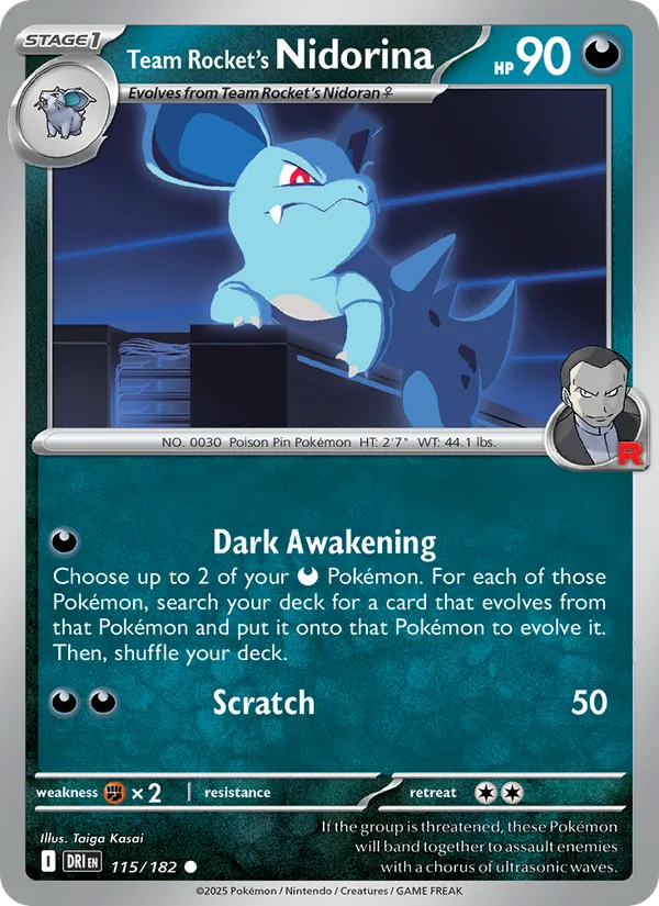 Team Rocket's Nidorina — Destined Rivals #115 (Pokémon TCG card)