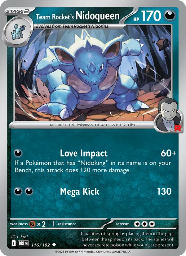 Team Rocket's Nidoqueen — Destined Rivals #116 (Pokémon TCG card)