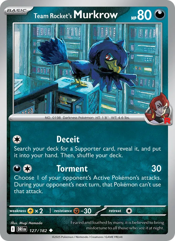 Team Rocket's Murkrow — Destined Rivals #127 (Pokémon TCG card)