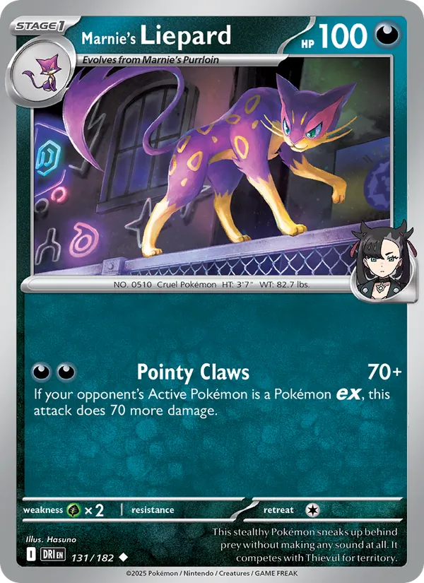 Marnie's Liepard — Destined Rivals #131 (Pokémon TCG card)