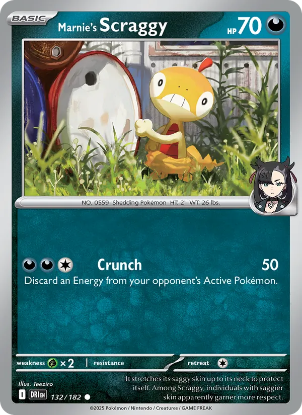 Marnie's Scraggy — Destined Rivals #132 (Pokémon TCG card)