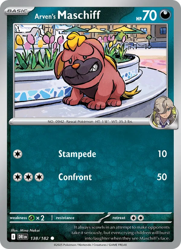 Arven's Maschiff — Destined Rivals #138 (Pokémon TCG card)