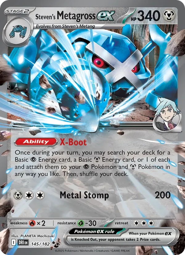 Steven's Metagross ex — Destined Rivals #145 (Pokémon TCG card)