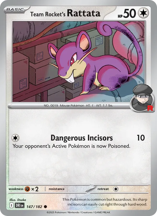 Team Rocket's Rattata — Destined Rivals #147 (Pokémon TCG card)