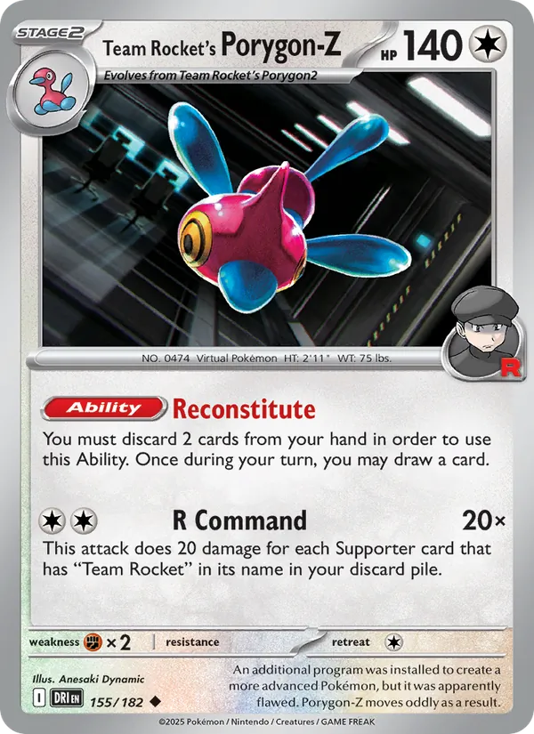 Team Rocket's Porygon-Z — Destined Rivals #155 (Pokémon TCG card)