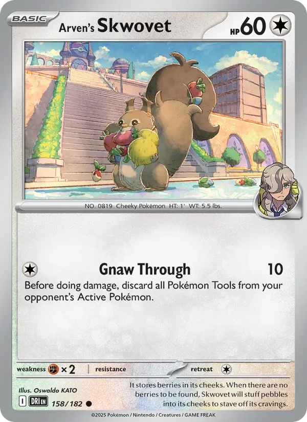 Arven's Skwovet — Destined Rivals #158 (Pokémon TCG card)