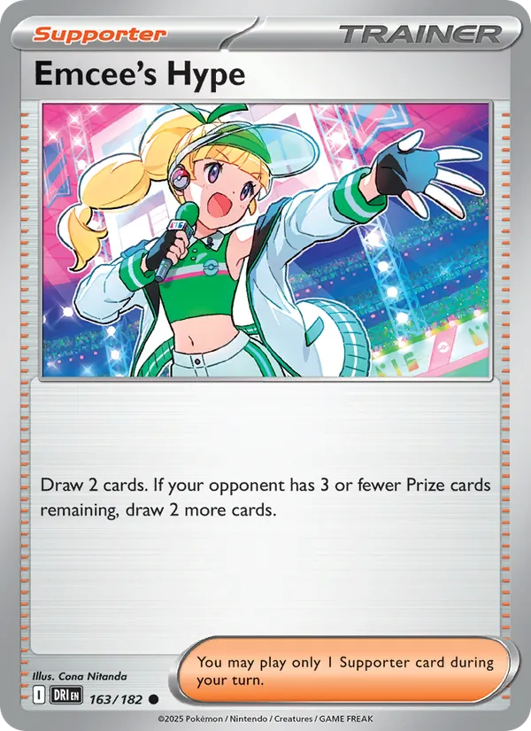 Emcee's Hype — Destined Rivals #163 (Pokémon TCG card)