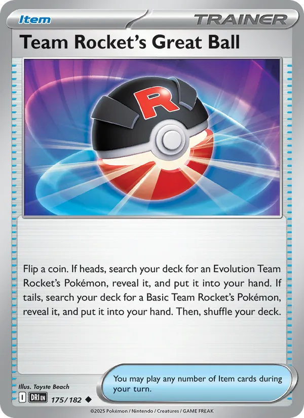 Team Rocket's Great Ball — Destined Rivals #175 (Pokémon TCG card)