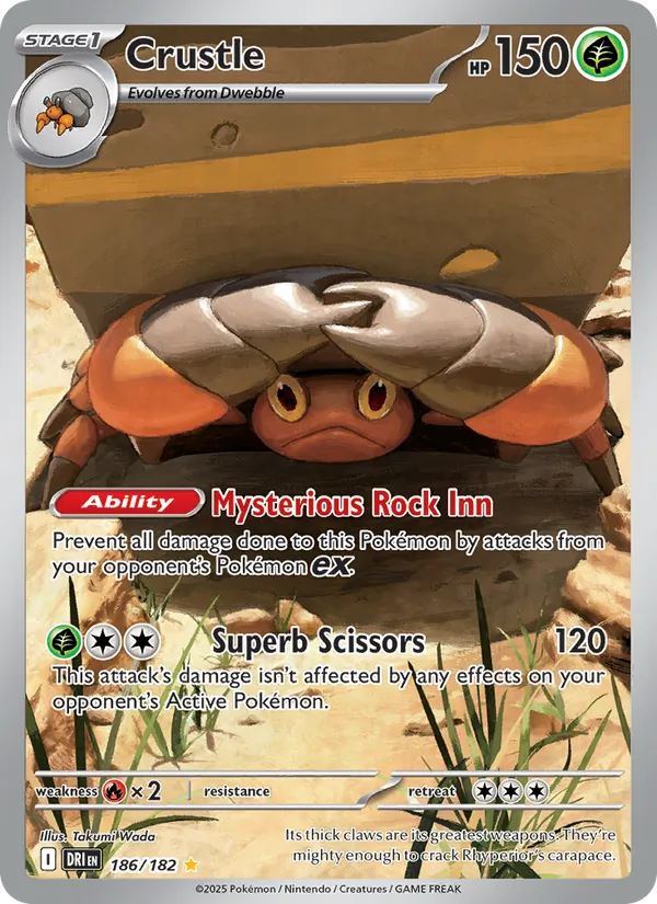 Crustle — Destined Rivals #186 (Pokémon TCG card)