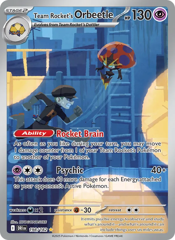 Team Rocket's Orbeetle — Destined Rivals #198 (Pokémon TCG card)