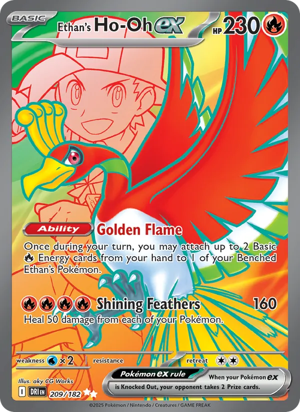 Ethan's Ho-Oh ex — Destined Rivals #209 (Pokémon TCG card)