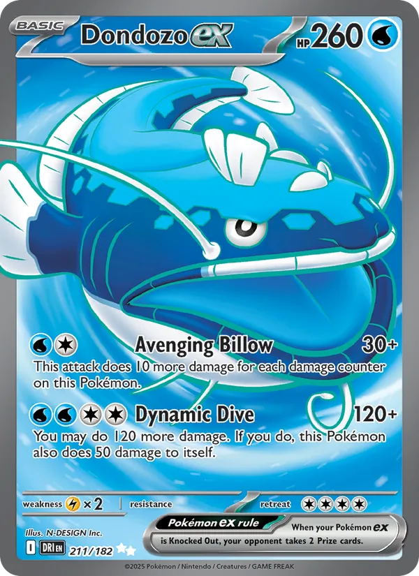 Dondozo ex — Destined Rivals #211 (Pokémon TCG card)