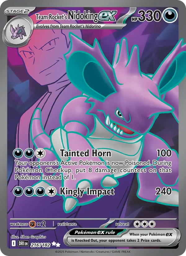 Team Rocket's Nidoking ex — Destined Rivals #216 (Pokémon TCG card)